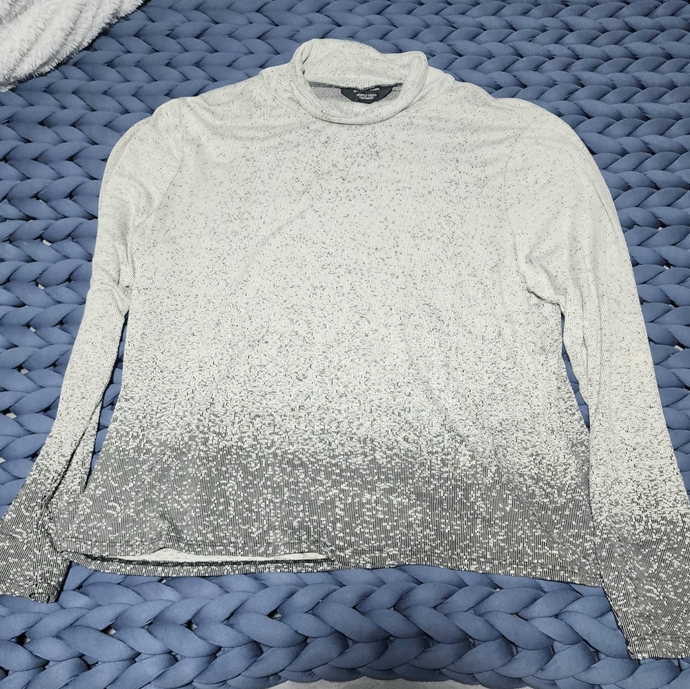 Simply Vera Wang Speckled Knit Top Juniors XXL Fits L/XL Black Gray